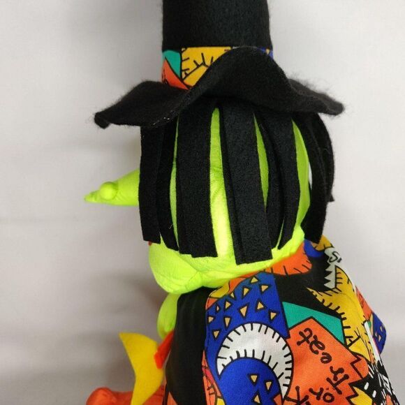 Vintage Nylon Plush Puffy Halloween Witch Google Eyes 14" - Picture 5 of 7